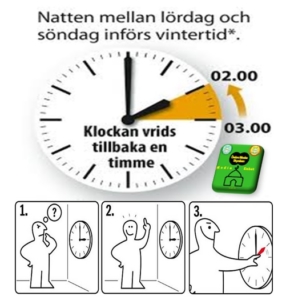 Vintertid - التوقيت الشتوي - Winter Time! 28/10/2018 Assalamo Alaikom! Det är dags för vintertid snart! Klockan flyttas då tillbaka en timme. (( Det börjar nu på söndag den 28 oktober kl.03.00 )). السلام عليكم! ها قد جاء التوقيت الشتوي ! حيث سيتم تأخير الوقت ساعة إلى الوراء . ((ويبدأ هذا الأحد 28 أكتوبر kl.03.00)). Assalamo Alaikom! It's time for winter soon! The time is then moved back an hour. ((It starts this Sunday the 28 October kl.03.00)).