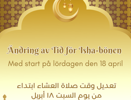 Ändring av tiden för Isha-bönen