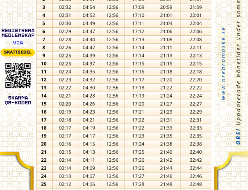 Bönetider för maj månad