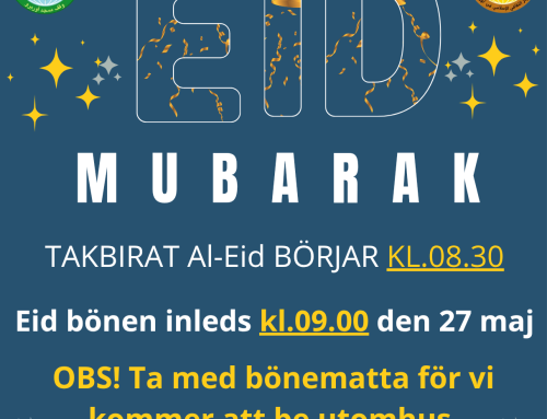 Eid-bönen startar kl.09.00. 27 maj